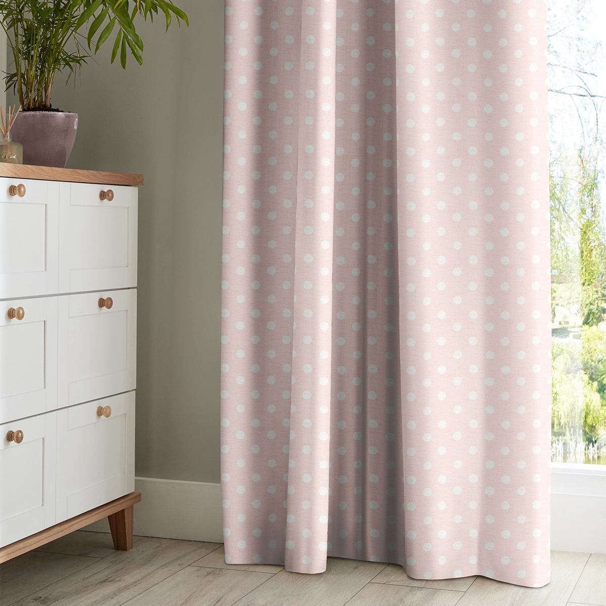Product photograph of Cath Kidston Button Spot Pink Curtain from Choice Furniture Superstore.